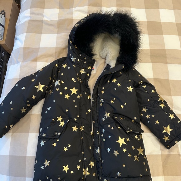 J.Crew Black Star Print Hooded Jacket - Picture 2 of 5